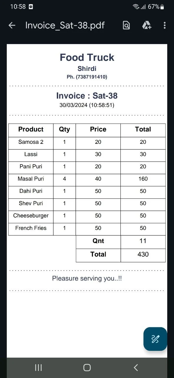 Rappid POS screenshot