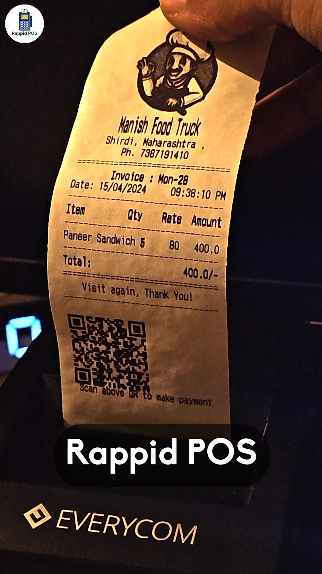 Rappid POS screenshot